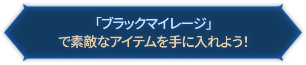 「ブラックマイレージ」で素敵なアイテムを手に入れよう！