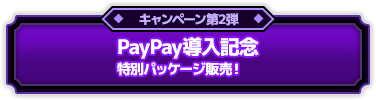 キャンペーン第2弾 PayPay導入記念 特別パッケージ販売！